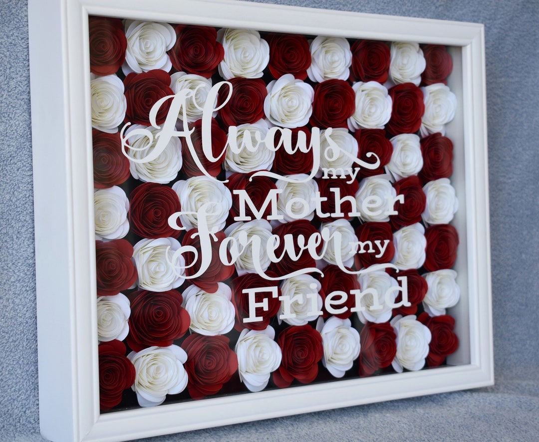 11X14 Mother's Day Shadow Box, Mother's Day Gift, Cardstock Roses