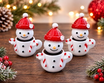 3D Mini Christmas Snowman Coffee Mug, Miniatures, Micro Landscape, Dollhouse Miniature, Christmas Village Mini, Snowman Mini Mug