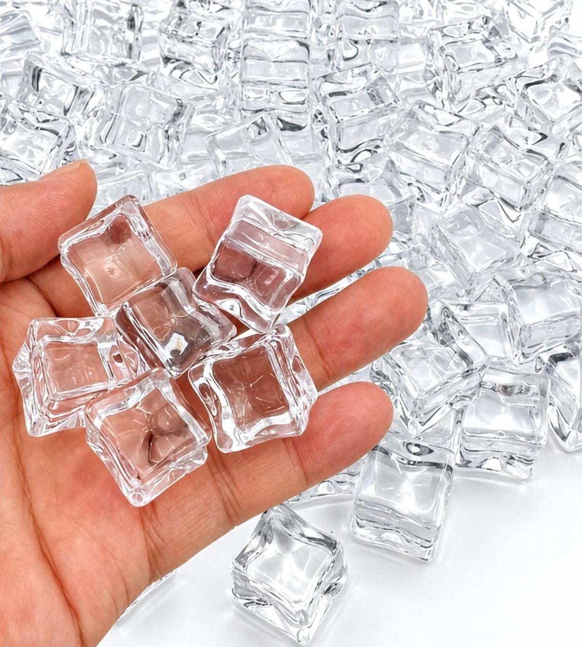 Display Fake Ice Realistic Fake Ice Cubes, Vase Filler, Craft Supply, Tiered Tray ...