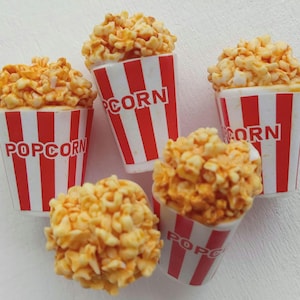 3D Popcorn Container Cabochon, Slime Charms, Fake Bake, Decoden, Scrapbooking, Cell Phone Charm, Fake Popcorn, Miniature, DIY Keychain Charm