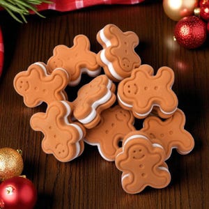 Gingerbread Man Sandwich Cookie, Jar Fillers, Bowl Fillers, Christmas, Fake Christmas Cookie, Tiered Tray, Cookies, Cocoa Bar