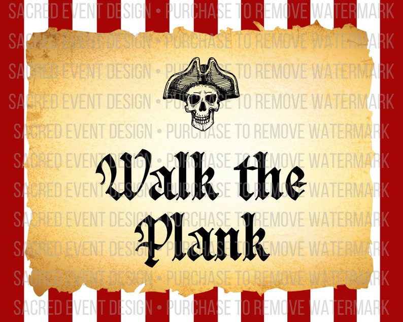 Pirate Party Printable Design Sign Bundle 10x8 - Etsy
