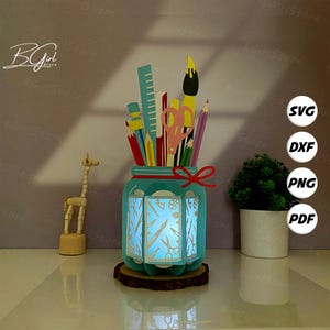 Werkzeuge Glas Laterne PDF, SVG, Studio Vorlage - DIY Werkzeuge Papierschnitt Vorlage - Werkzeuge Laterne für Tierdekorationen