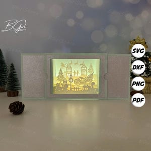 Weihnachten Frohe Weihnachten Pop-up-Karte SVG Für Cricut Projekte DIY, Papier Pop-up-Karte Dekor, Papierschnitt Licht Box