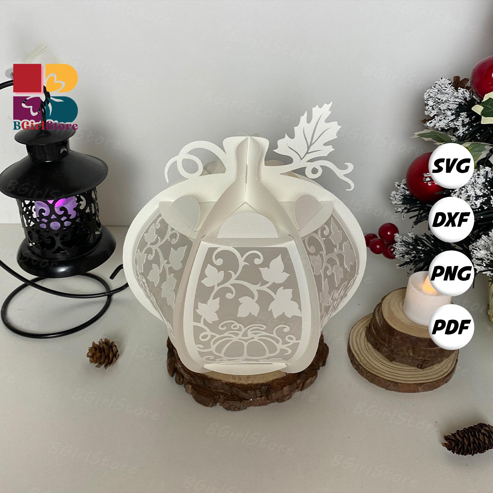 Pumpkins Halloween Lantern SVG for Cricut Projects DIY, Paper Lantern ...