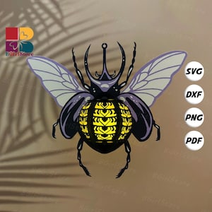 Beetle Lantern PDF, SVG, Studio Template - DIY Animal Paper Cut Template - Animal Lantern for Home Decorations