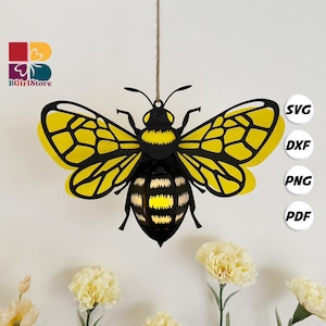 Bee Lantern PDF, SVG, Studio Template - DIY Animal Paper Cut Template - Animal Lantern for Home Decorations