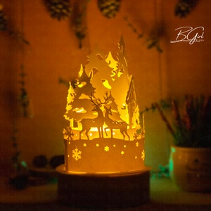 Modello per lanterna a cupola in carta tagliata di Natale, file svg per lanterna 3D in carta tagliata, fai da te, taglio Cricut, modello svg Cricut 5