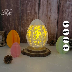 Pâques 3 lanterne SVG pour Cricut Maker, Cameo4, ScanNcut, oeuf de Pâques lanterne en papier, lanterne 3D en papier découpé lightbox svg DIY, découpe Cricut