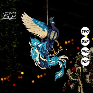 Peacock Lantern PDF, SVG, Studio Template - DIY Peacock Paper Cut Template - Peacock Lantern for Animal Decorations 2