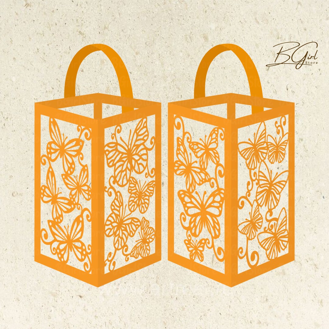 Butterfly Paper Cut Lantern Light Box Template, 3D Lantern Paper Cut