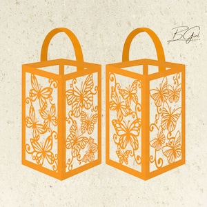 Butterfly paper cut lantern light box template, 3D lantern paper cut lightbox svg file DIY, cutting Cricut, Shadow Box Paper Cut