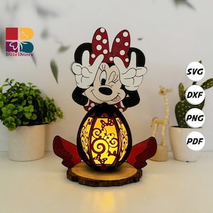 Mouse Lantern PDF, SVG, Studio Template - DIY Animal Paper Cut Template - Animal Lantern for Home Decorations 2