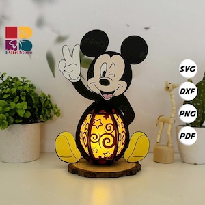 Mouse Lantern PDF, SVG, Studio Template - DIY Animal Paper Cut Template - Animal Lantern for Home Decorations 1