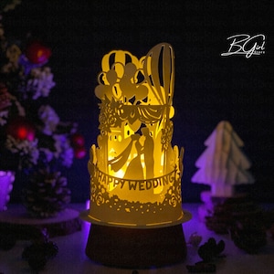 Hochzeit Papierschnitt Kuppel Laterne Licht Box Vorlage, 3D Laterne Papierschnitt Lightbox DIY, schneiden Cricut, svg Vorlage Cricut