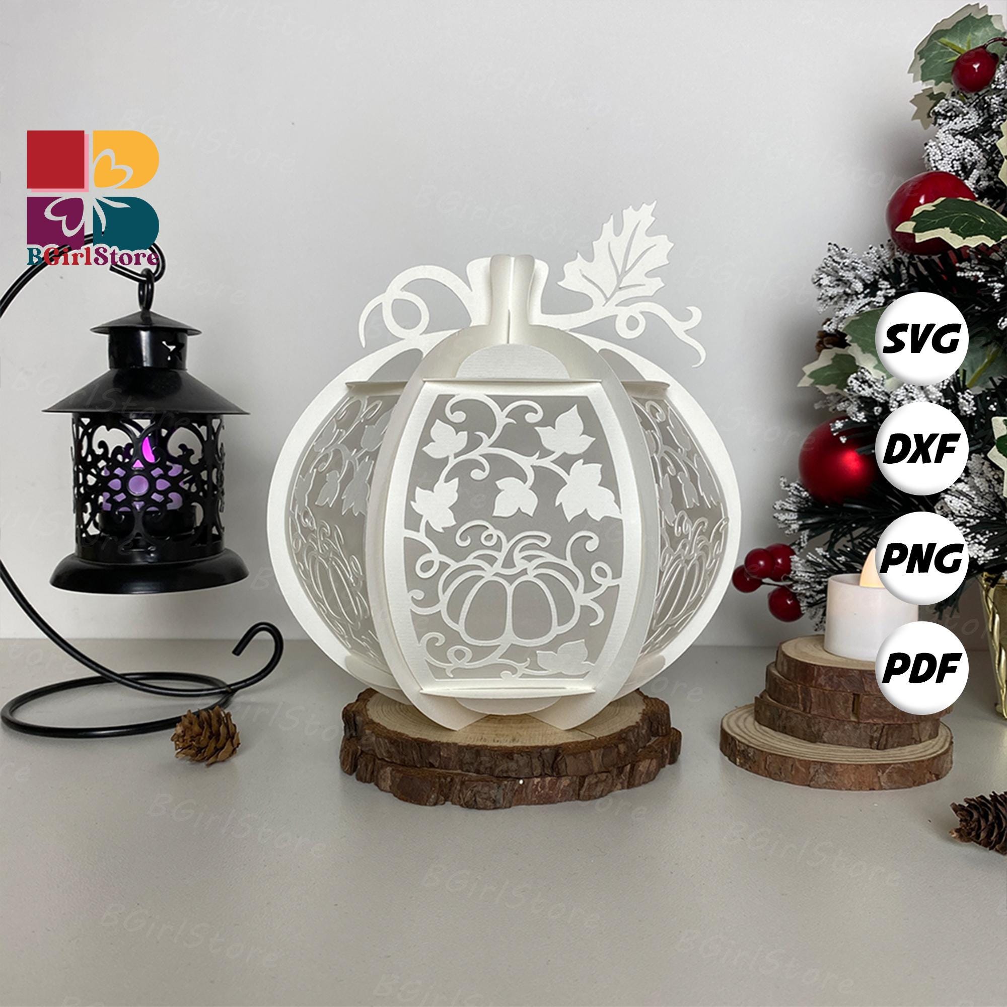 Pumpkins Halloween Lantern SVG for Cricut Projects DIY, Paper Lantern ...