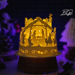 Modello per lanterna a cupola in carta tagliata di Natale, file svg per lanterna 3D in carta tagliata, fai da te, taglio Cricut, modello svg Cricut