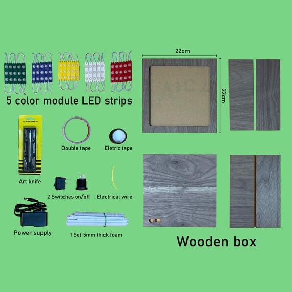 A Square Light Box Kit for Shadow Box Light Box Shadow Box Etsy