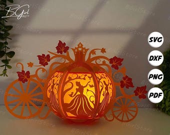 Princess Lantern PDF, SVG, Studio Template - DIY Princess Paper Cut Template - Christmas Lantern for Home Decorations