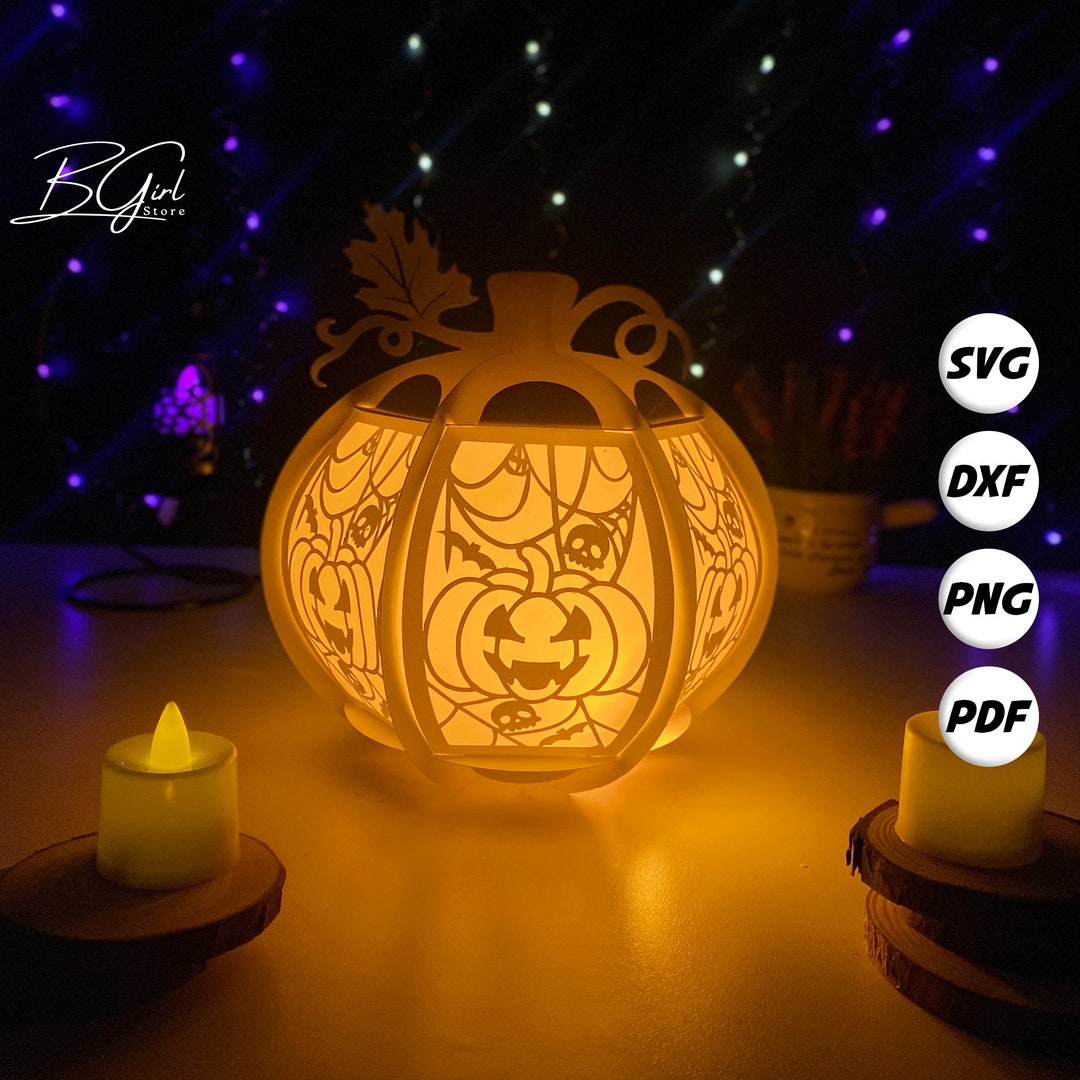 Pumpkins Halloween Lantern SVG for Cricut Projects DIY Paper - Etsy