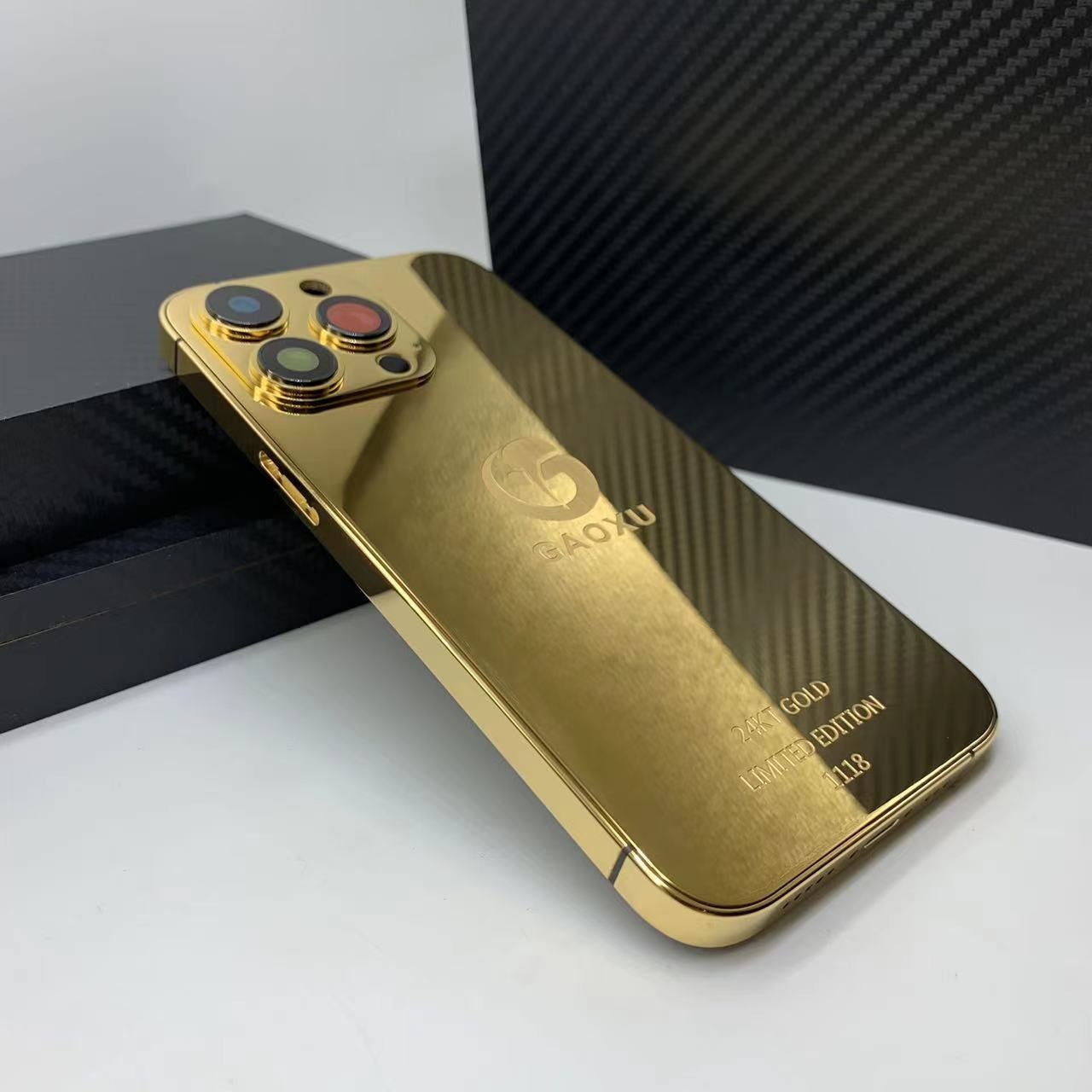 Real Gold Plated iPhone 15 Pro & 15 Pro Max Cases Custom Gold