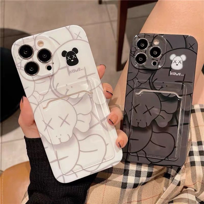 KAWS Card Holder Silicone Phone Case iphone 7 8 plus x xr xs 11 12 13 pro max case 