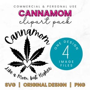 Cannamom Pot Leaf SVG PNG : conception de stoner drôle (téléchargement numérique)