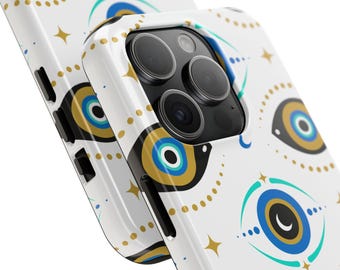 Evil Eye Tough Phone Case: Protective, Stylish Tech Accessory