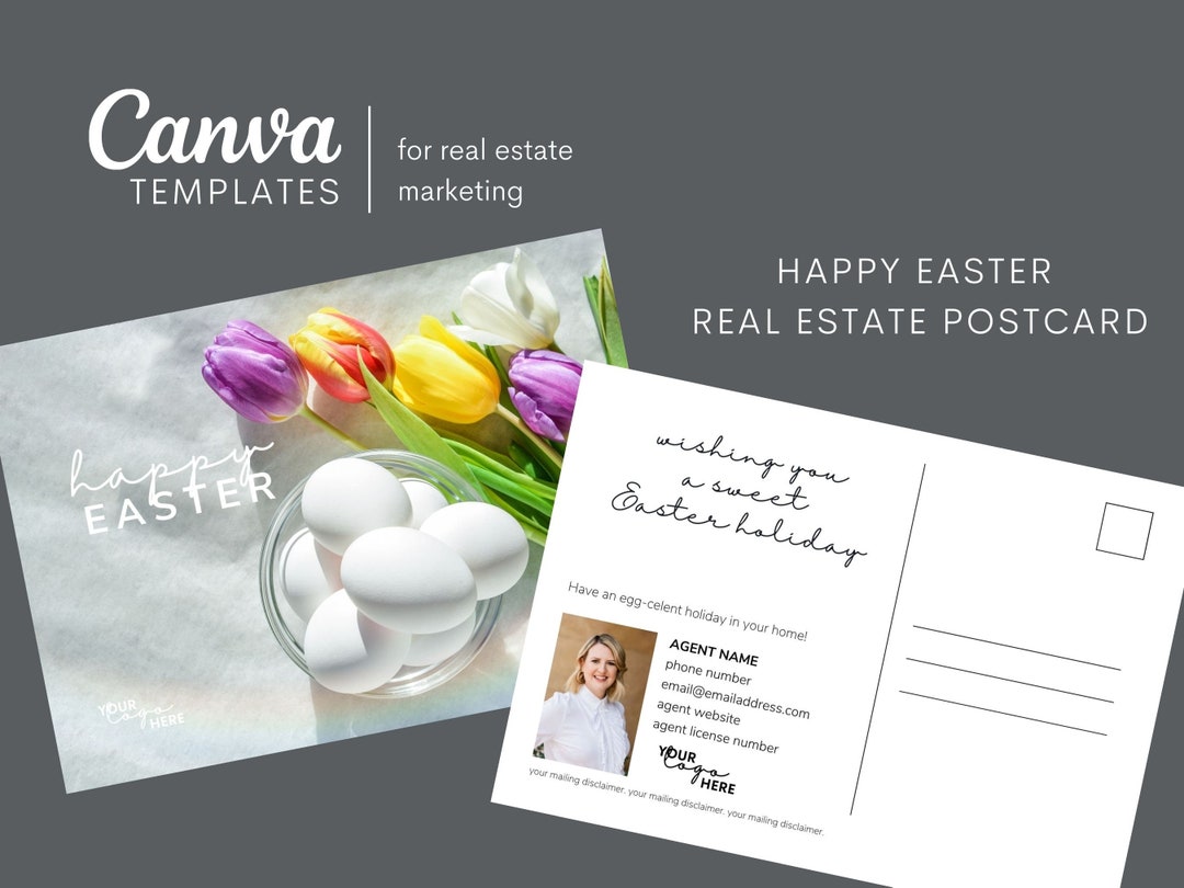 April Real Estate Postcard Happy Easter Real Estate Template Real