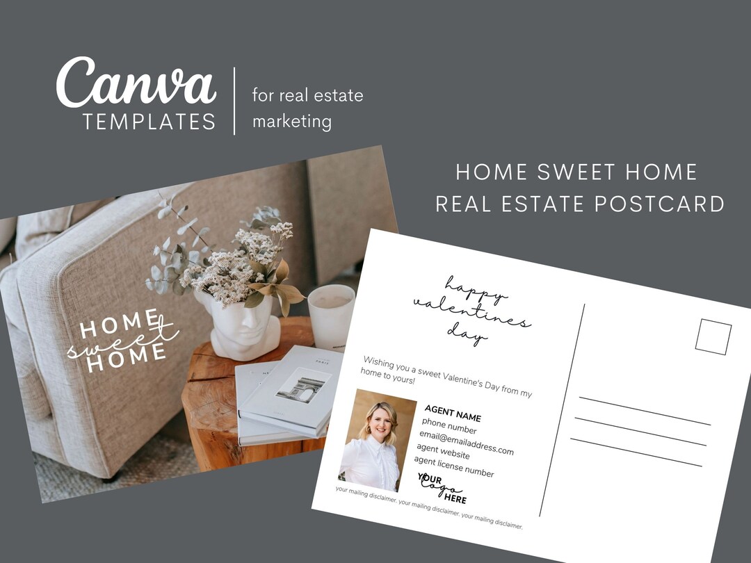 February Real Estate Postcard Home Sweet Home Real Estate Template Real