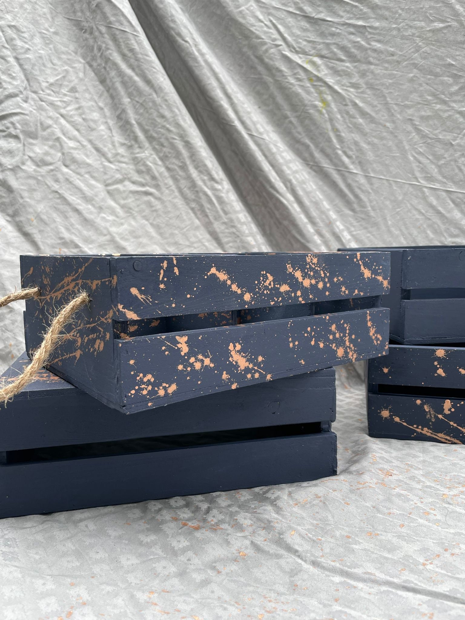 Farmhouse Storage Box Wooden Box Rope Handles Wooden Etsy