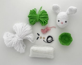 Bunny Crochet Kit - Bunny Egg Amigurumi Kit, Gift Kit for Crocheters