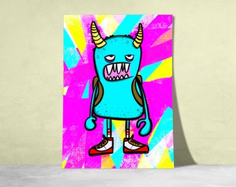 Póster de ilustración "Little Monster" / Print / Illustration / Artwork / Quebec / Cartoon