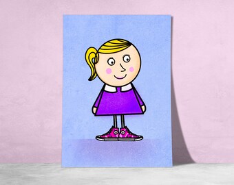 Cartel de ilustración infantil "Las niñas son dulces" / Impresión / Ilustración / Obras de arte / Québec / Niño