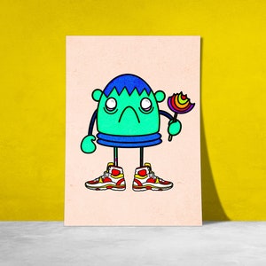 Affiche d'illustration « Sad pretty alien » / Print / Illustration / Artwork / Québec / Cartoon
