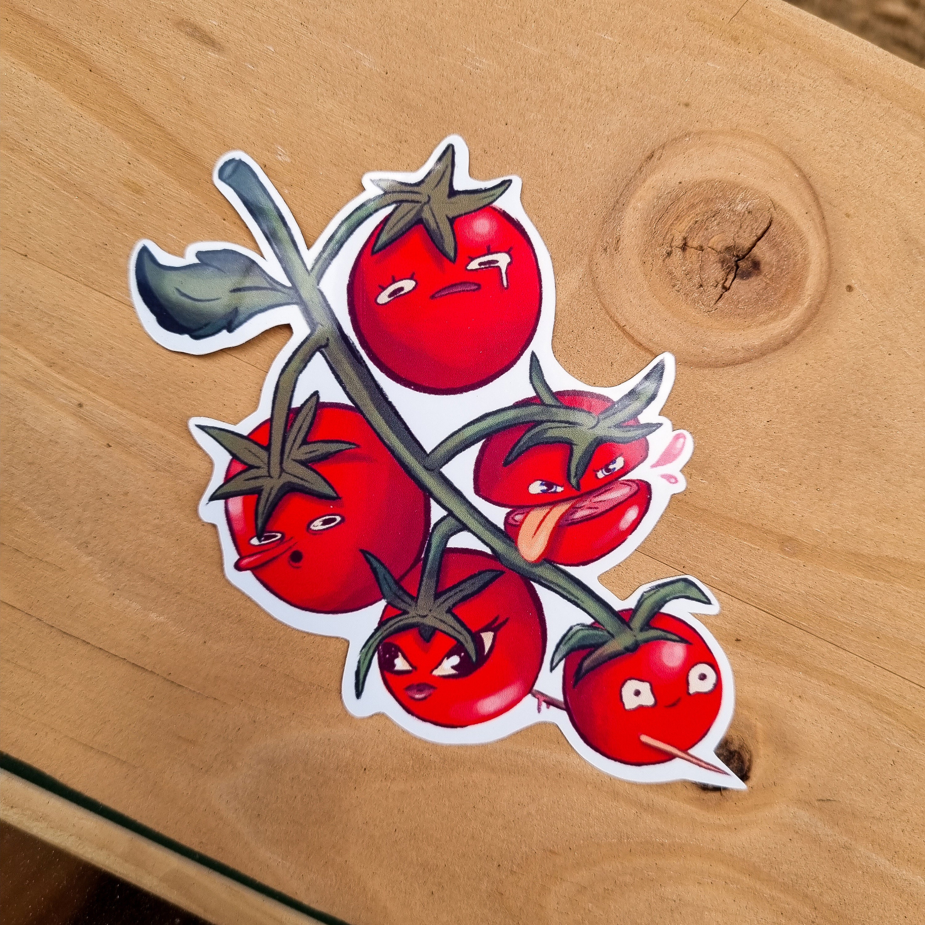 Cherry Roma Tomato Personalities, Character Design Vinyl Sticker - Etsy