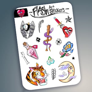 flash art tattoo vinyl sticker sheet