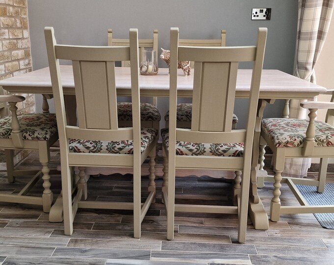 Old Charm Solid Oak Table & 6 Chairs Etsy