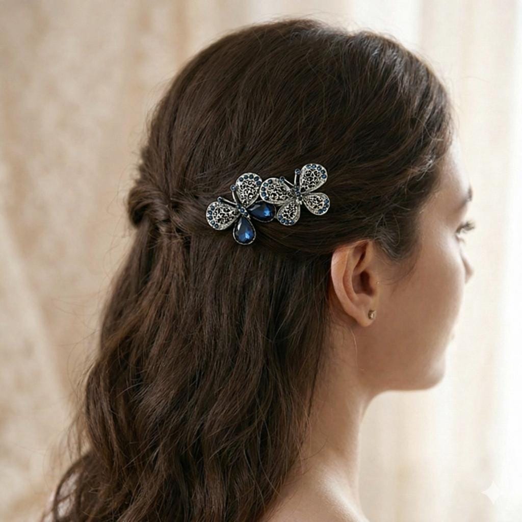 Silver Butterfly Hair Clip - Etsy display picture 2