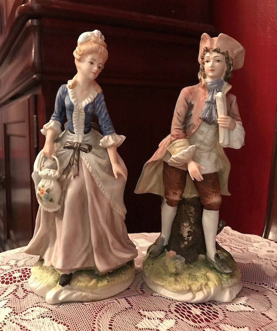 Vintage Lefton Hand Painted Figurines Edward and Marguerite