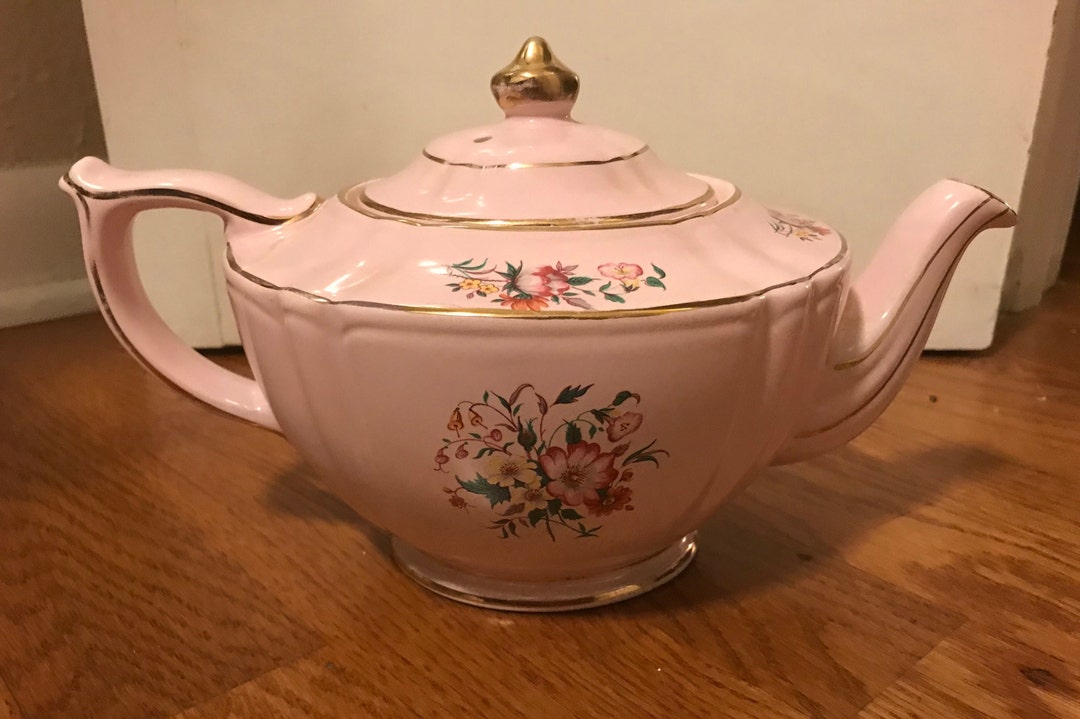 Vintage Pink Sadler Teapot With Roses, 2060 Etsy