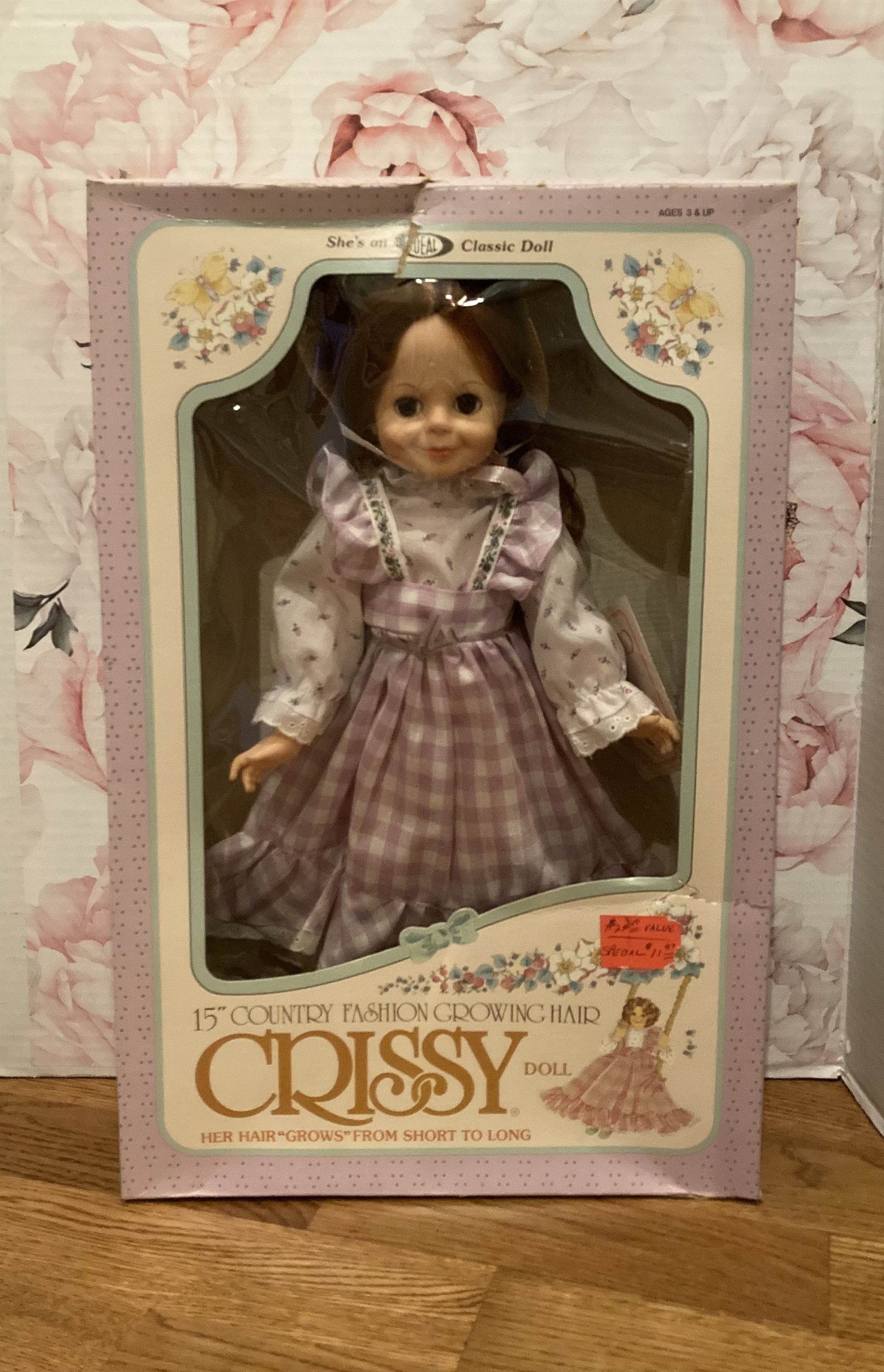 Vintage Ideal Crissy 15" Doll Country Fashion Growing Hair w/Box