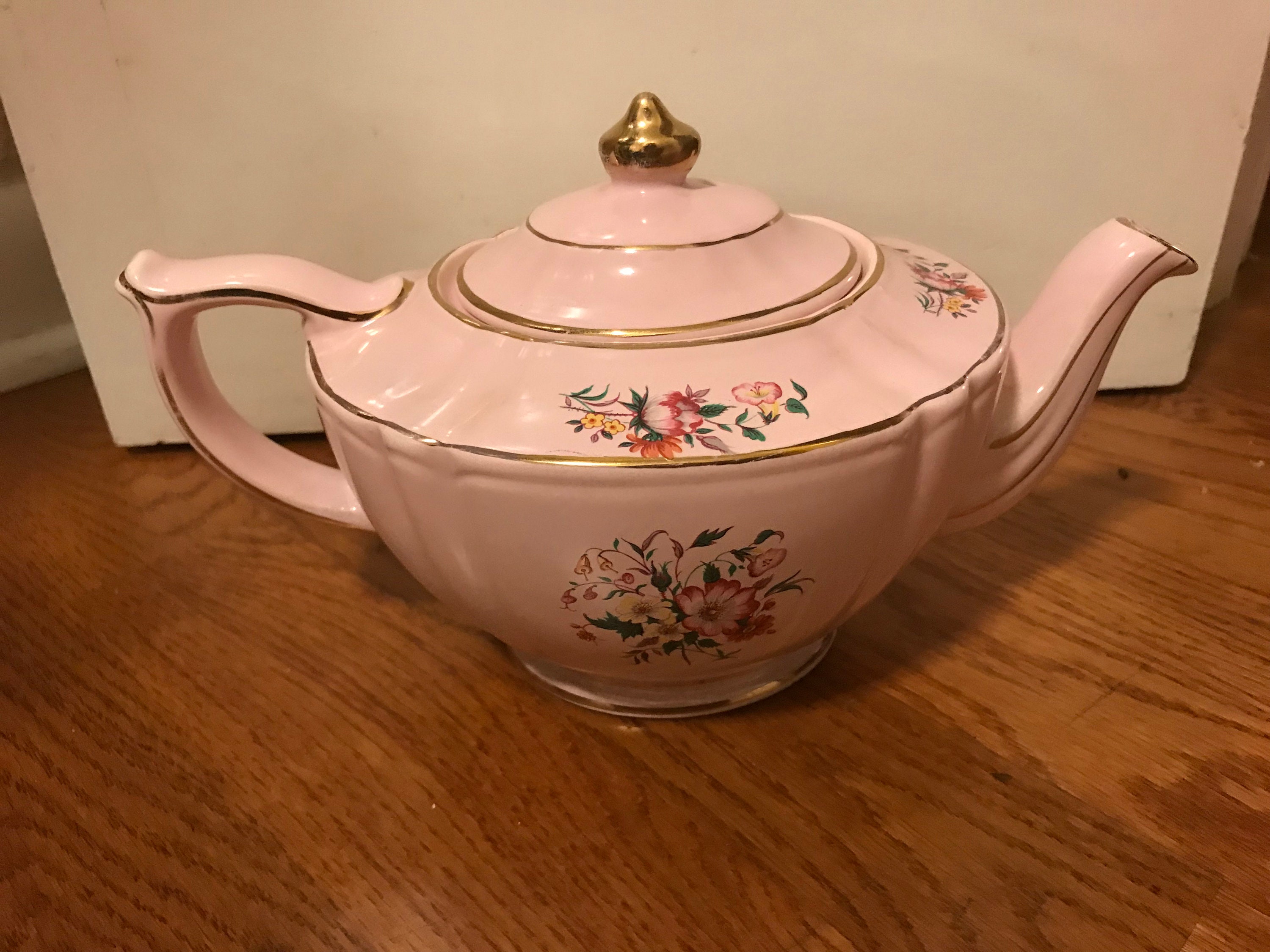 Vintage Pink Sadler Teapot With Roses, 2060 Etsy