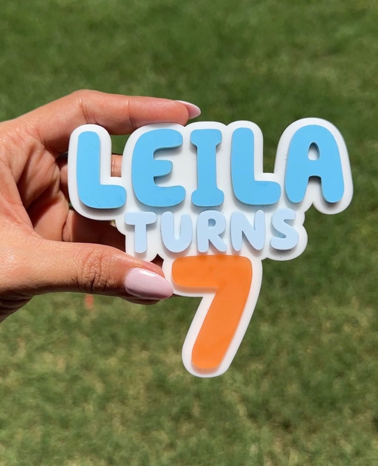 Personalized Bluey Acrylic Cake Topper