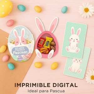 Ostern zum Ausdrucken; eierförmiger Korb mit Bonbonkarte und Eierkarton mit Display; mit Videoanleitung.