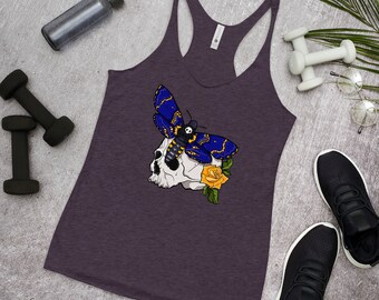 Totenkopf und rosa Totenmotten-Tanktop
