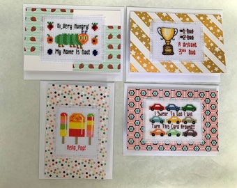 IN THE FATHERHOOD: Individual Dad And Dad-Adjacent Cross Stitch Greeting Cards For Father's Day Or Whenever!