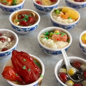 BOWL ME OVER: Sets Of 3 Miniature Detailed Bowls Of Soup Refrigerator Magnets - Noodles, Rice Balls, And More To Whet Your Appetite!