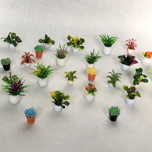 PLANT KILLERS ANONYMOUS: Sets of 6 Tiny Potted Plant Refrigerator Magnets - Succulents, Bromeliads, Various Grassy/Fern Miniatures