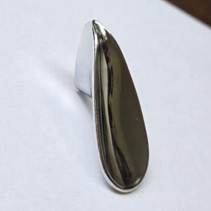 Vintage Chrome Drawer Pulls • Teardrop Cabinet Knobs • Mid-century Hardware • NOS